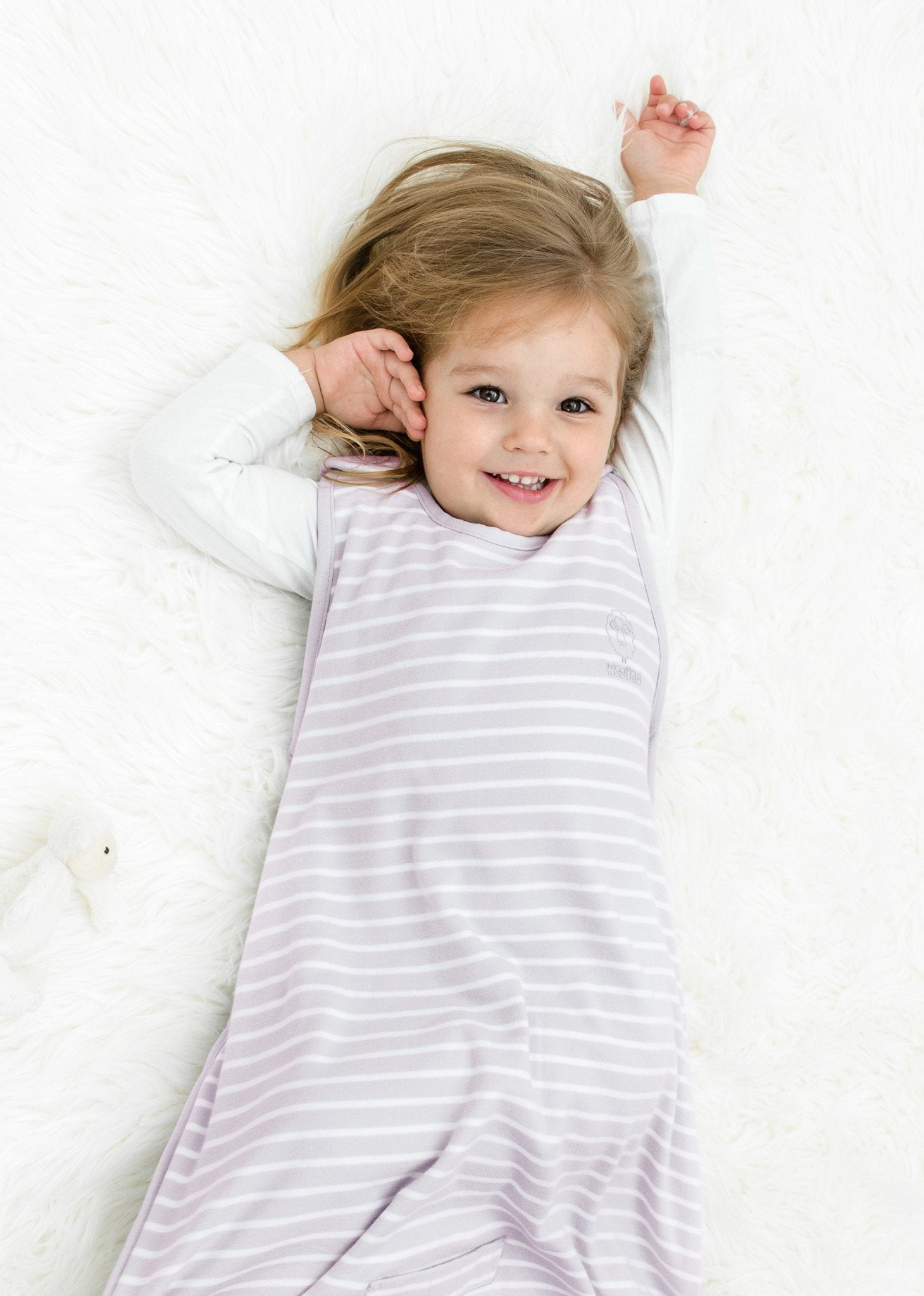 4 Season Ultimate Toddler Sleep Bag - Merino Wool & Organic Cotton for Babies 2-4 Years - Soft & Breathable Lilac Sleeping Sack for Nursery, Daycare & Travel