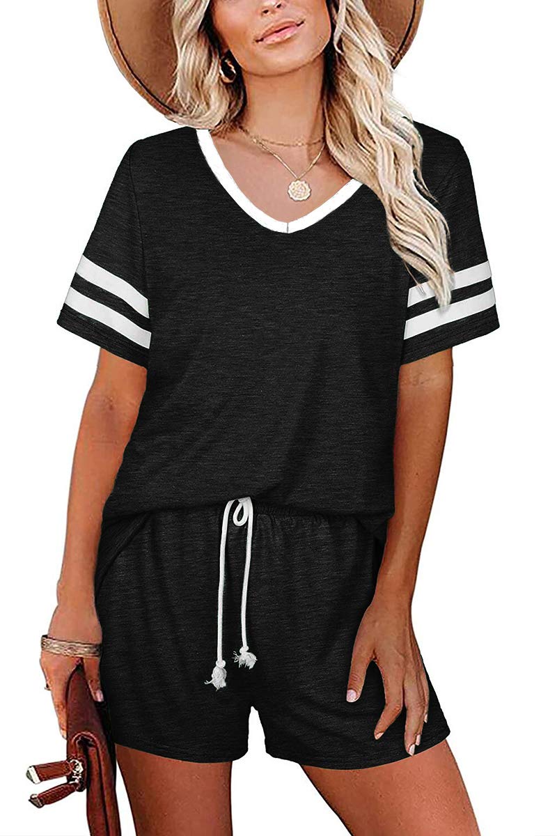 AUTOMET Women's Pajama Sets 2-Piece Outfits - Summer Short Sleeve Lounge Wear & Sweatsuit for Women - Perfect for Sleepwear, Home Relaxing, and Vacation Comfort