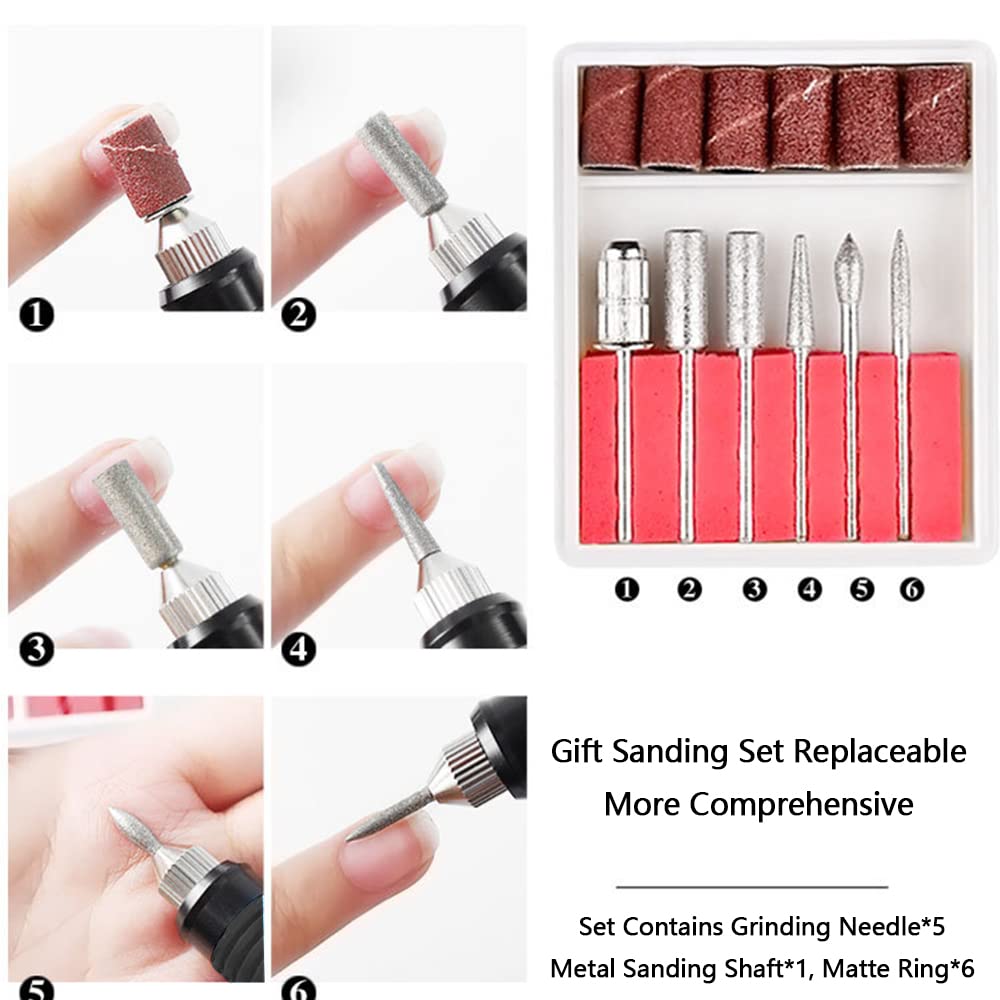 Professional Electric Nail Drill Kit for Acrylic & Gel Nails - USB Powered Manicure Pedicure Set with Sanding Bands - Perfect for Beginners & Home Salon Use