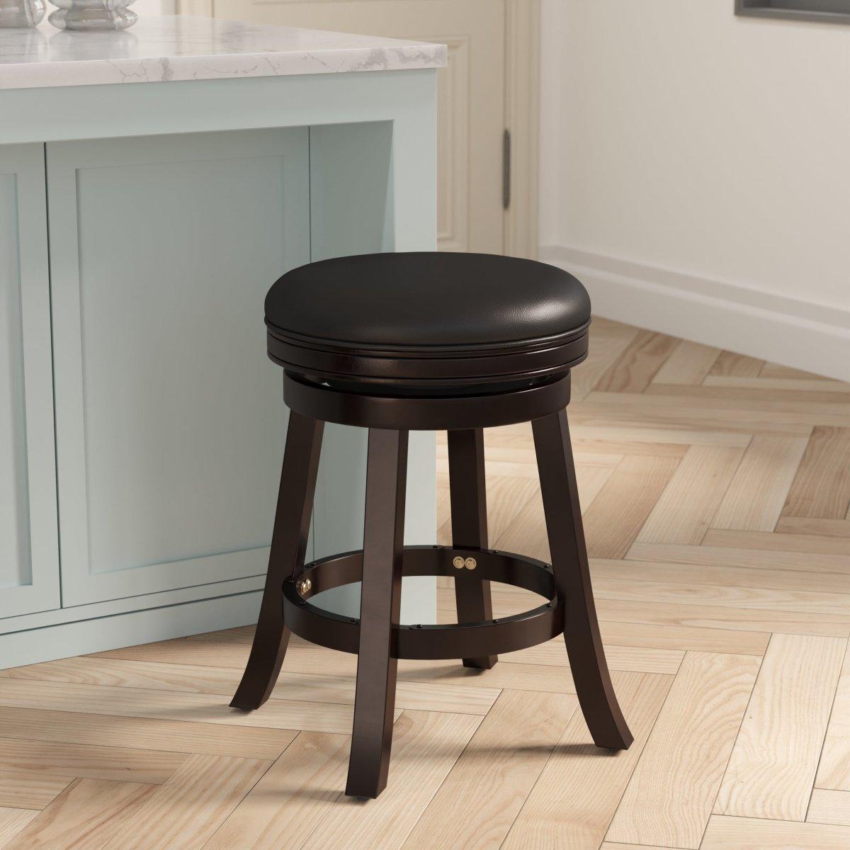 Creede Bonded Leather Backless Swivel Stool - 24