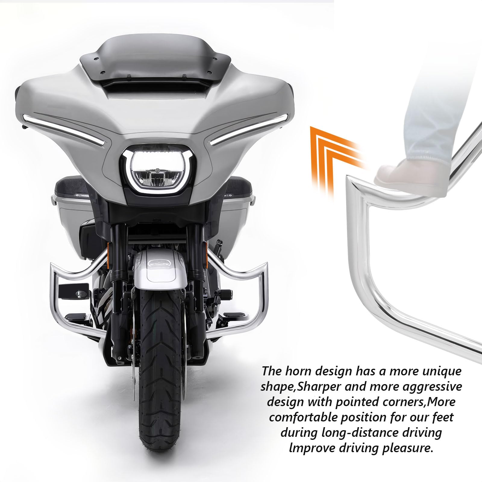 Harley Davidson Touring Crash Bar Engine Guard - Chrome Highway Protection for Road Glide, Road King, Street Glide, Electra Glide & CVO Trike Models | Motorcycle Safety Accessory for Long Rides & Highway Cruising