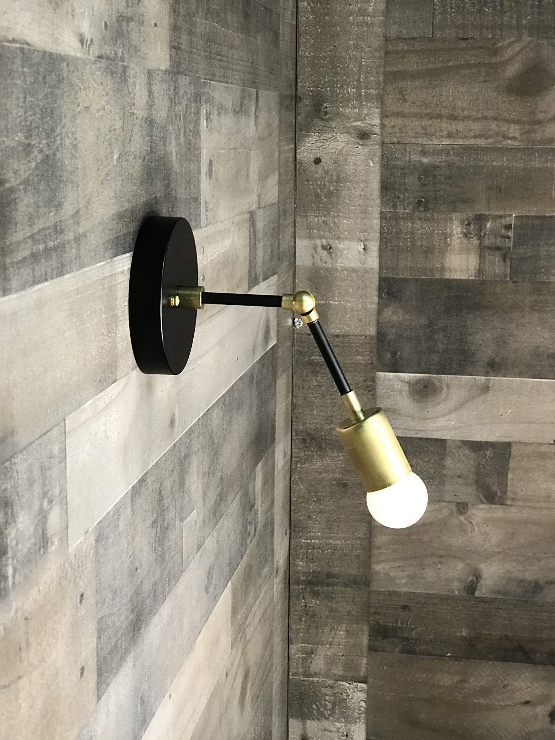 Adjustable Single Light Wall Sconce - Mid Century Modern Vanity Lighting for Bathroom & Bedroom - Industrial Contemporary Design with Dimmable Function