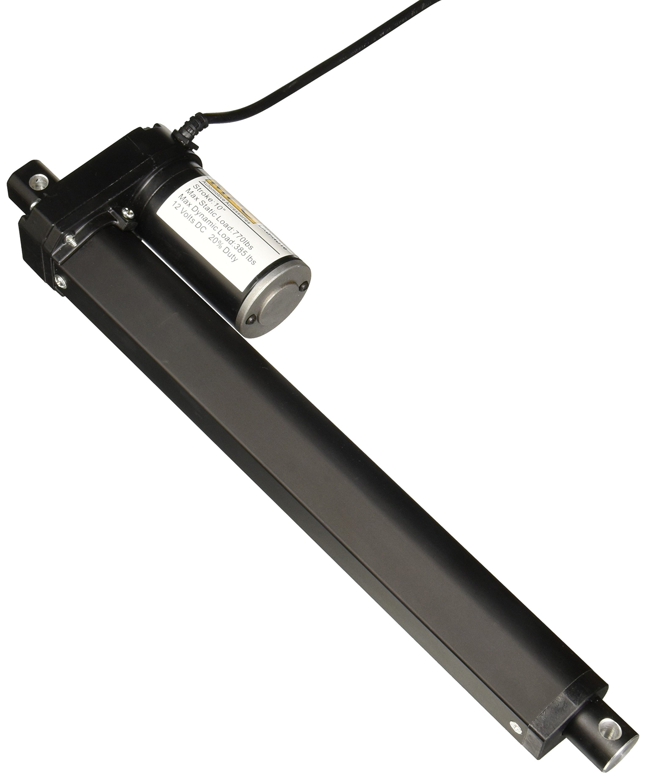 Heavy Duty Linear Actuator 12V DC 10 Inch Stroke 770 lb Max Load - MPC 3620 Black Finish for Industrial Machinery, RV Leveling, and Automation Systems