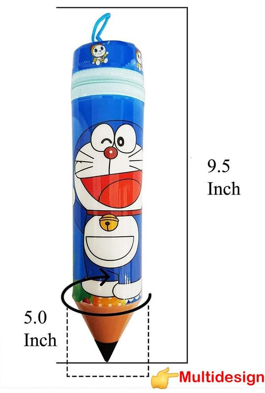 100LUCK Cartoon Pencil-Shaped Zipper Pouch - Cute Kids Pencil Case for School Supplies, Boys & Girls Stationery Organizer - Perfect for Classroom, Birthday Gifts & Party Favors (1 Pack)