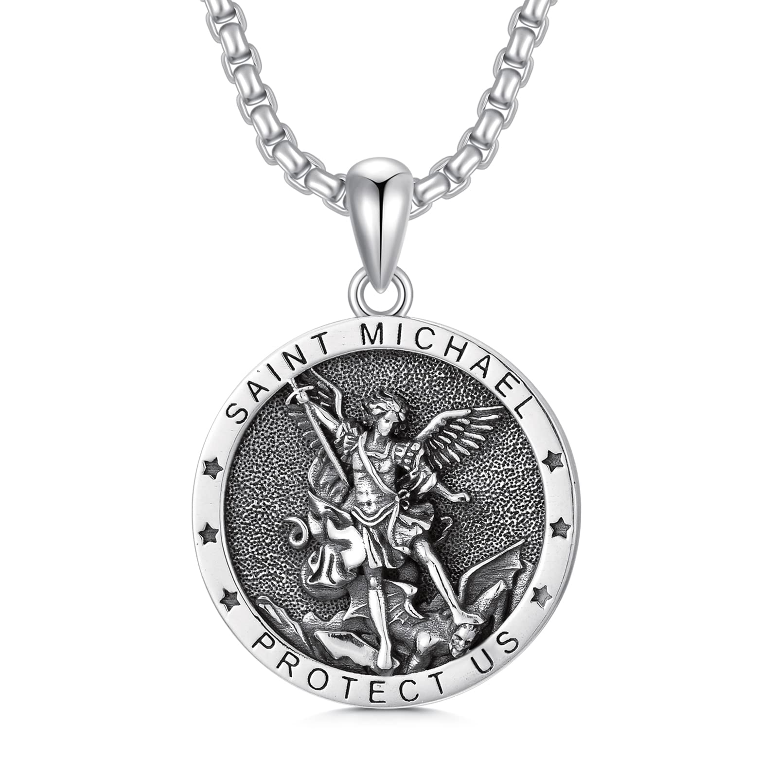 Seiyang Saint Necklace - 925 Sterling Silver Pendant with 2.5mm 22
