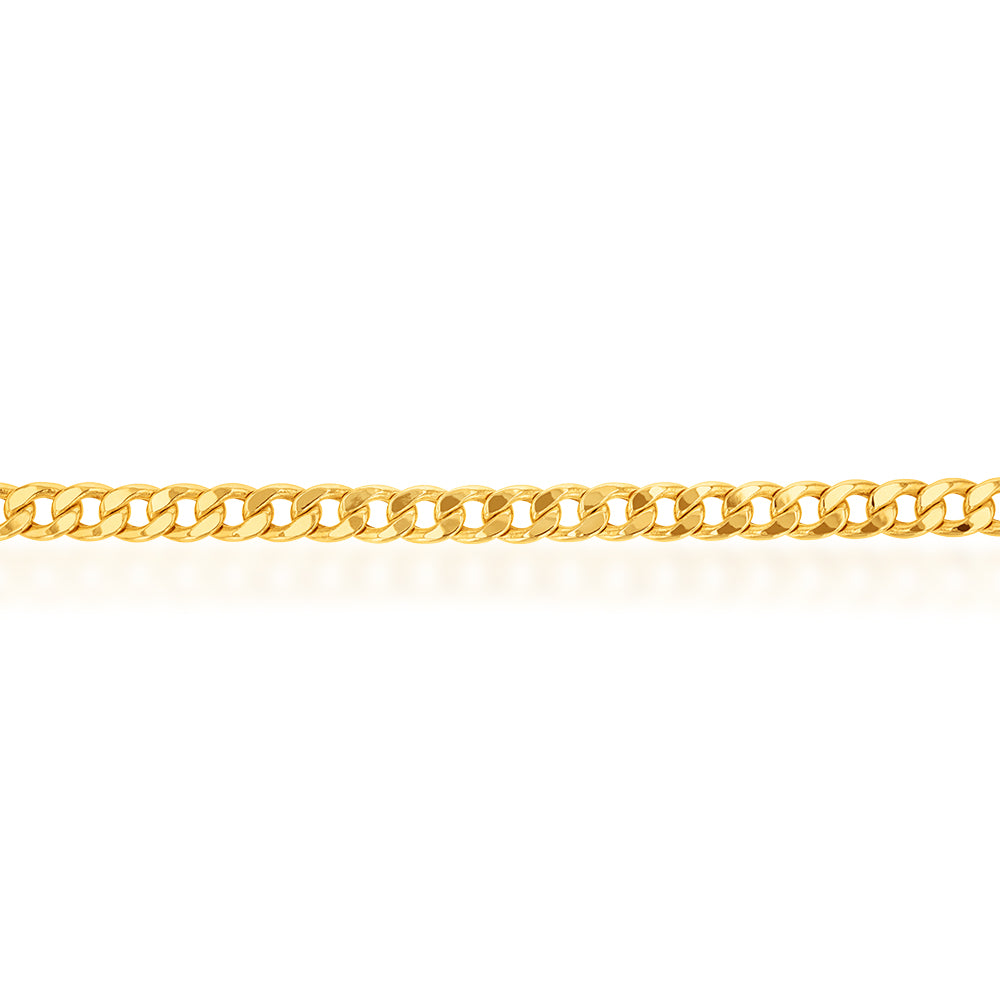 9ct Yellow Gold Copper Filled Curb Chain Bracelet 22cm (8.7 Inches) 190 Gauge - Elegant Jewelry for Women, Perfect for Daily Wear, Parties & Special Occasions