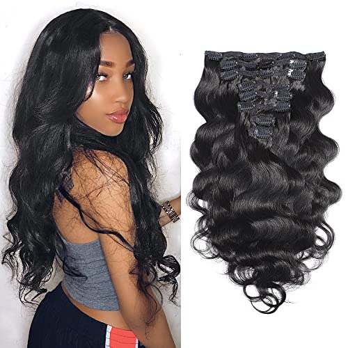 Brazilian Human Hair Clip In Extensions 8Pcs/120g 20