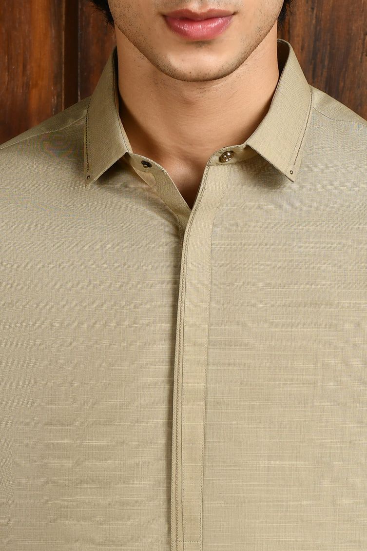 Stylish Blended Brown Kurta Trouser by J. Junaid Jamshed - Premium Cotton Mix Ethnic Wear for Men - Perfect for Eid, Weddings & Cultural Events