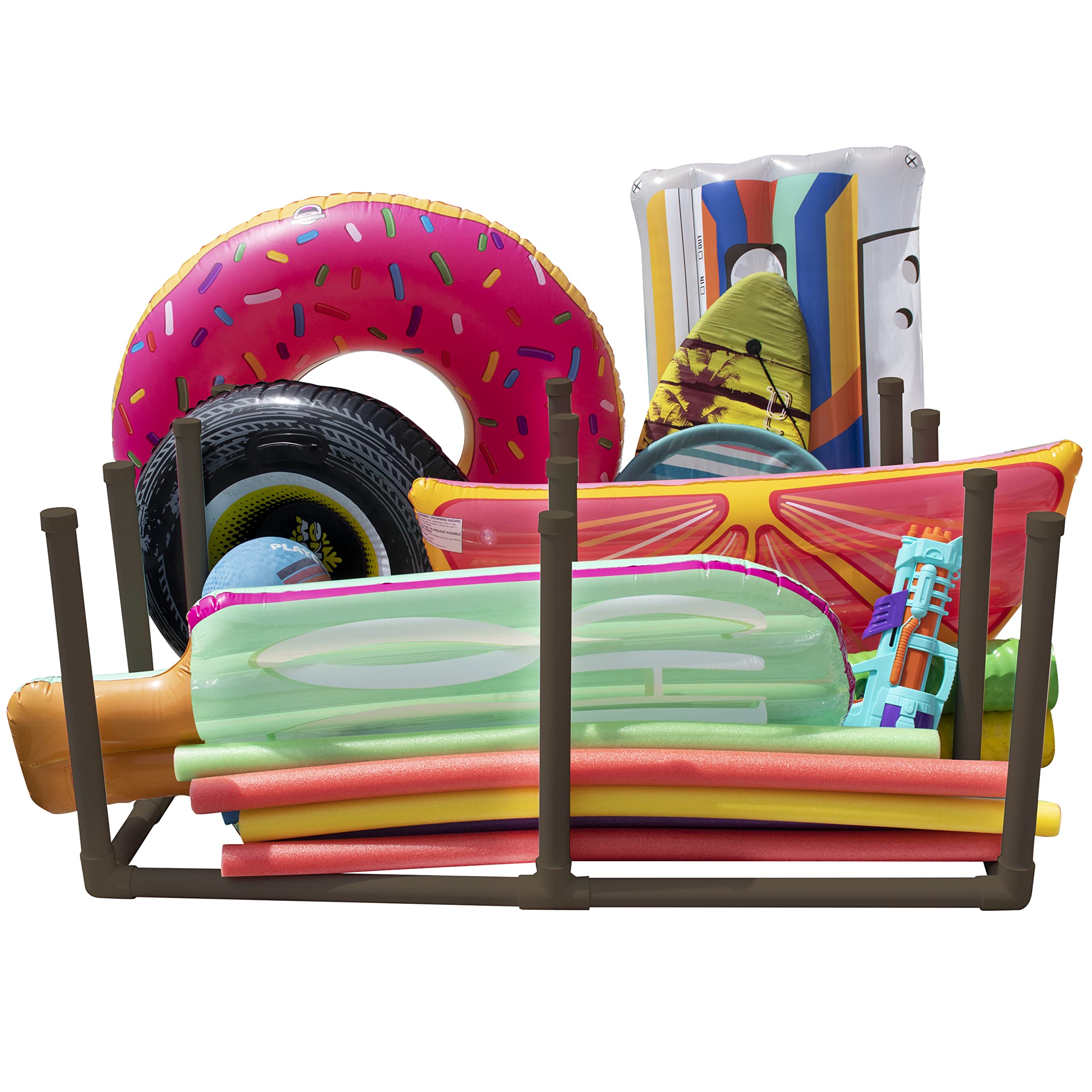 12-Bar Heavy-Duty Pool Float and Raft Storage Rack - 44