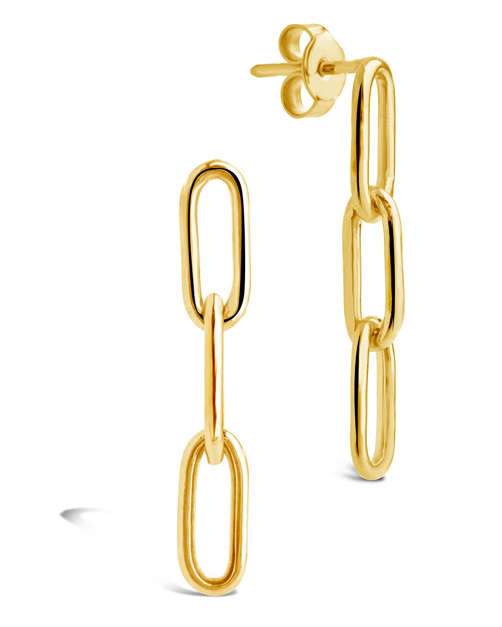 14K Italian Gold Paperclip Chain Drop Earrings for Women - Elegant Dangle Earrings for Party, Wedding & Everyday Wear