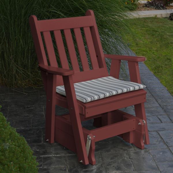 Poly Traditional English Gliding Chair - Comfortable Rocking Recliner for Nursery, Living Room & Patio Relaxation