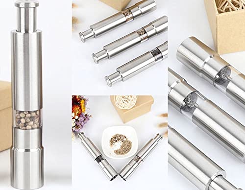 3-Pack Stainless Steel Manual Salt and Pepper Grinder Set - Adjustable Spice Mill for Kitchen, Dining & BBQ - Perfect for Seasoning, Cooking & Tabletop Use