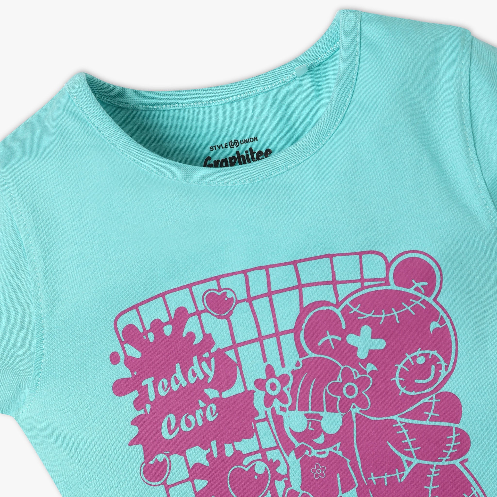 Girls Graphic Crew Neck Fun Playtime T-Shirt - Cute Casual Tee for Kids Playdates, School & Everyday Wear