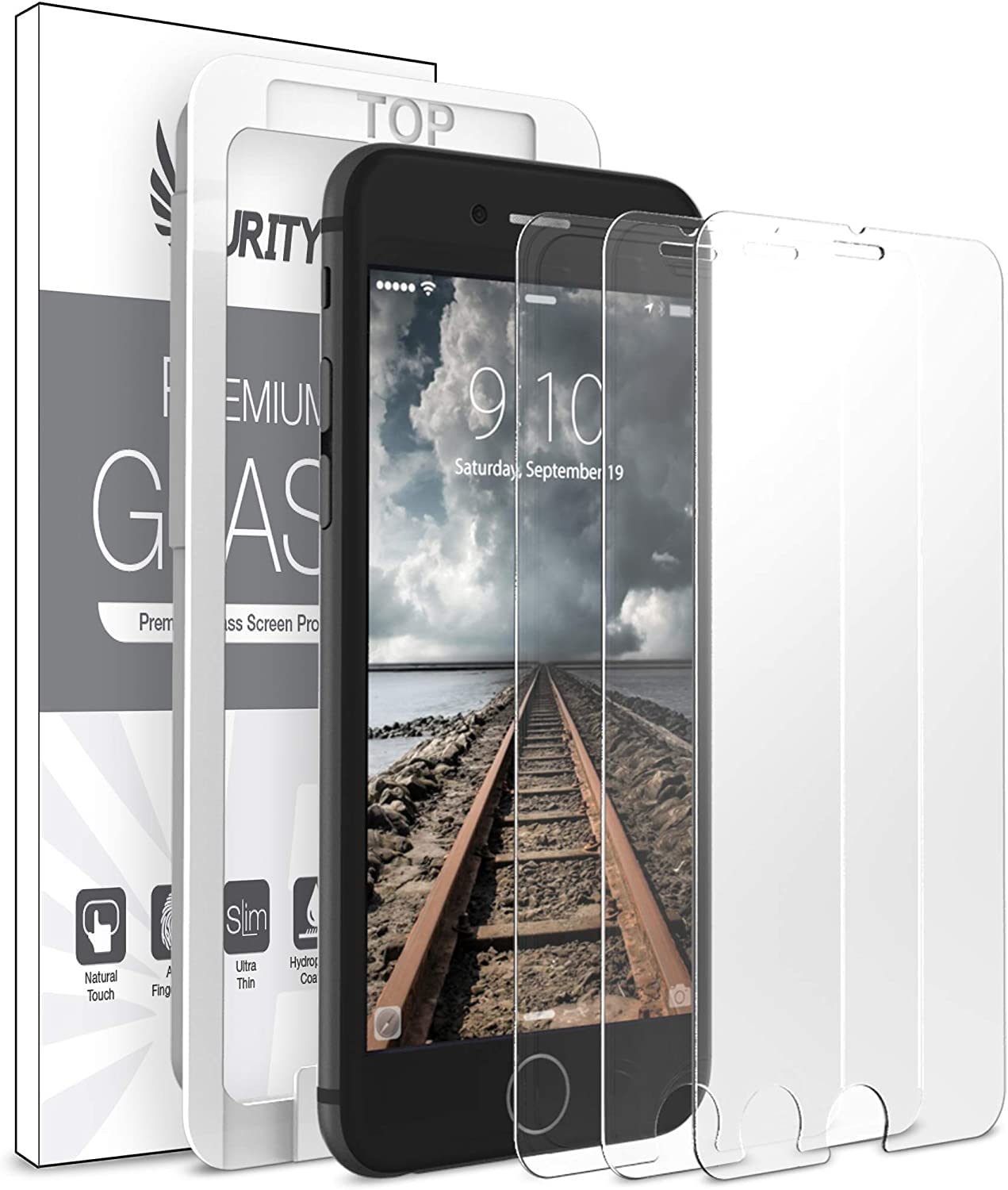 Tempered Glass Screen Protector for iPhone 8 Plus & 7 Plus [3-Pack] with Easy Installation Frame | Case Friendly | HD Clear | Scratch Resistant | Perfect for Work, Travel & Everyday Protection