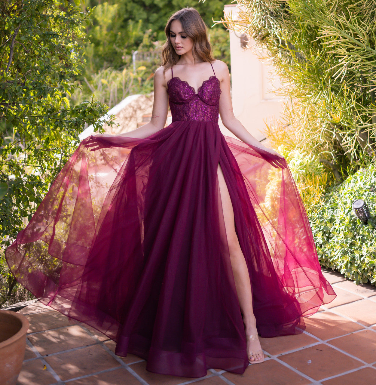 Elegant Dani Gown in Mulberry - Perfect for Weddings, Parties & Special Occasions