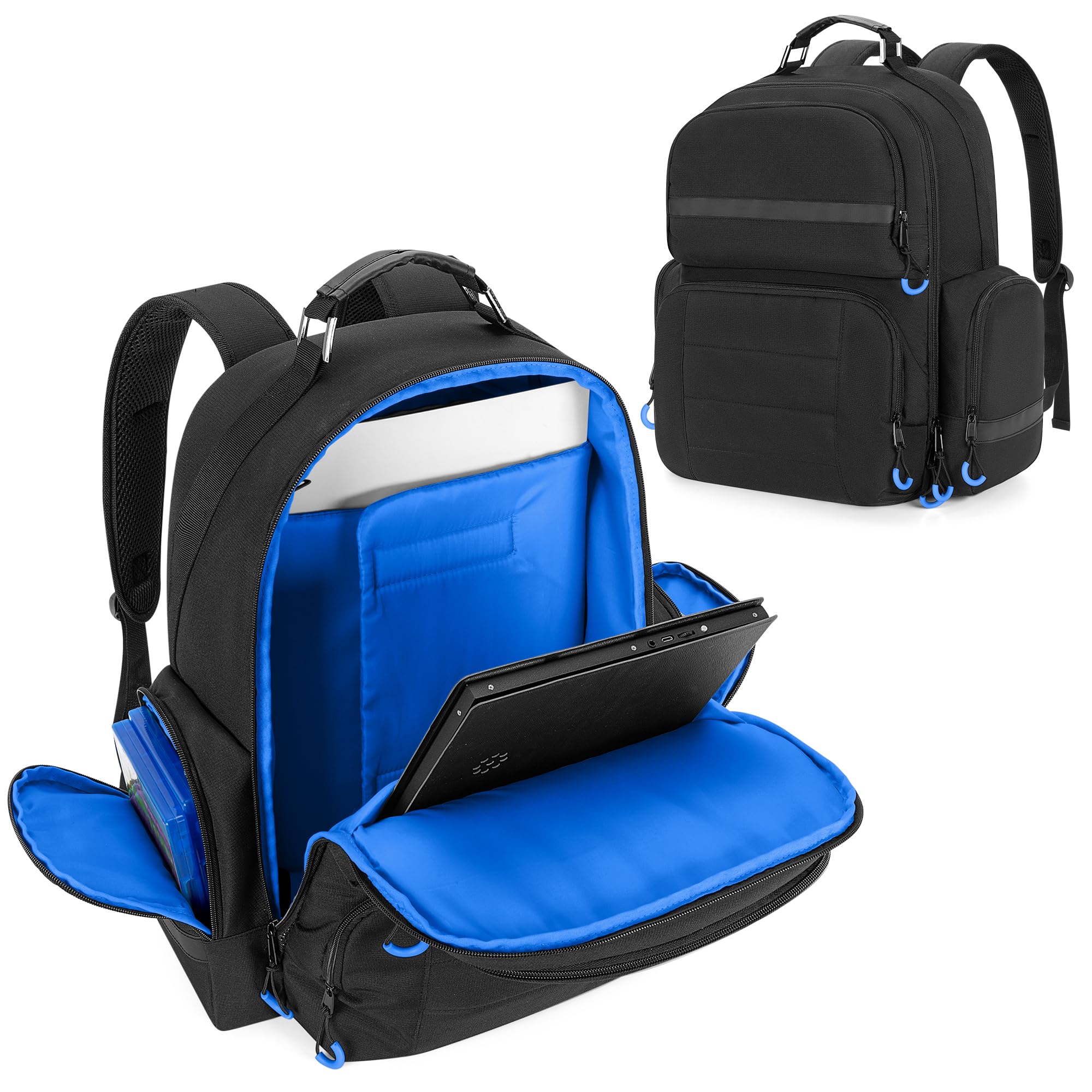 PS5 Backpack for Playstation 5/PS5 Slim/PS5 Pro - Travel Gaming Case with Protective Liner, Holds 15.6’’ Laptop & Controllers - Perfect for Commuting, Travel & Gaming Events (Patent Design)