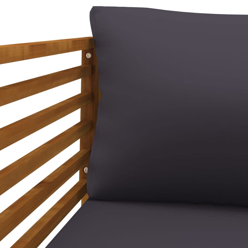 **Dark Gray Cushioned Acacia Wood Patio Chair - All-Weather Outdoor Furniture for Garden, Pool, Backyard, Deck & Poolside - Perfect for Relaxing & Entertaining**
