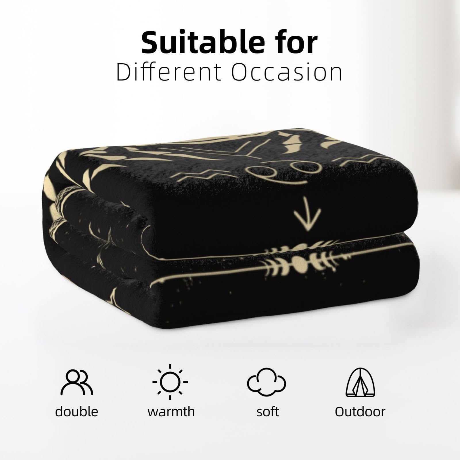 Cancer Zodiac Constellation Blanket - Lightweight Microfiber Astrology Throw with Sun & Moon Design - 40