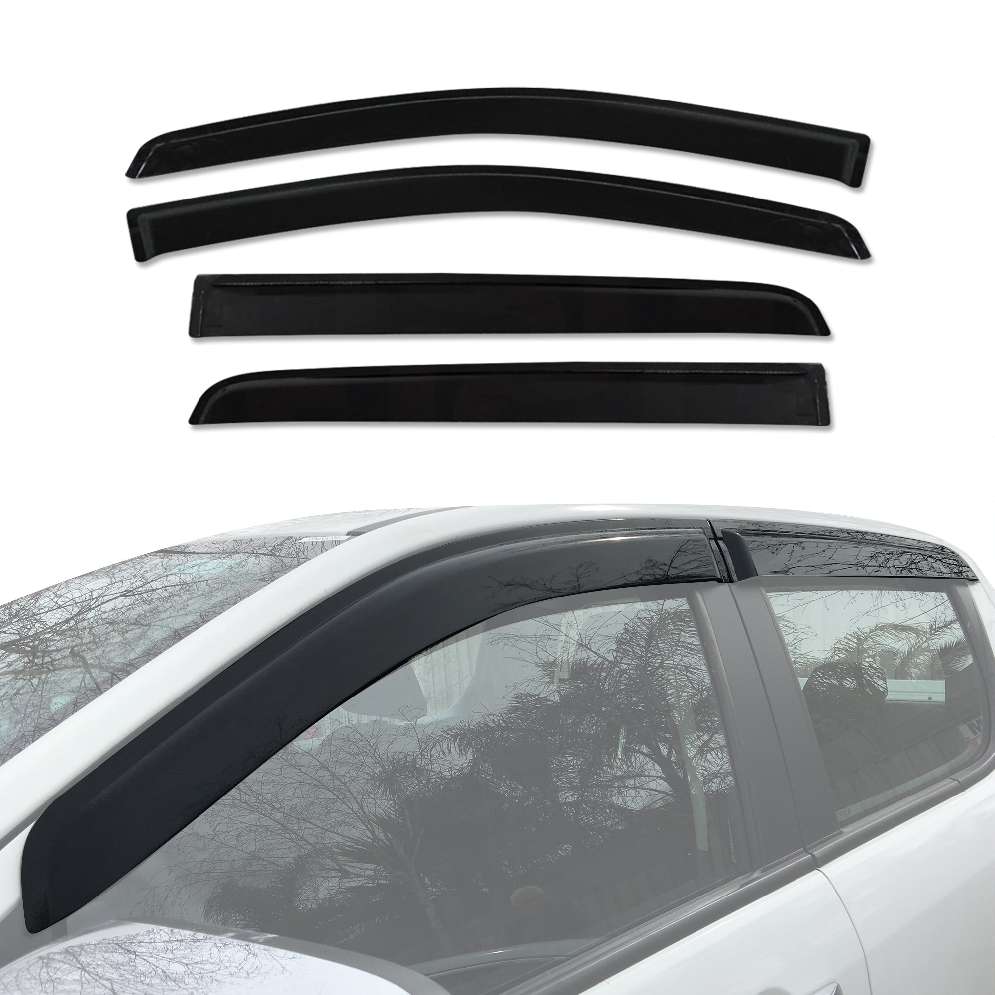 Mazda BT-50 BT50 Dual Cab 2011-2020 Injection Weather Shields - Durable Side Window Rain Guards for All-Weather Protection | Perfect for Rain, Snow & Off-Road Adventures