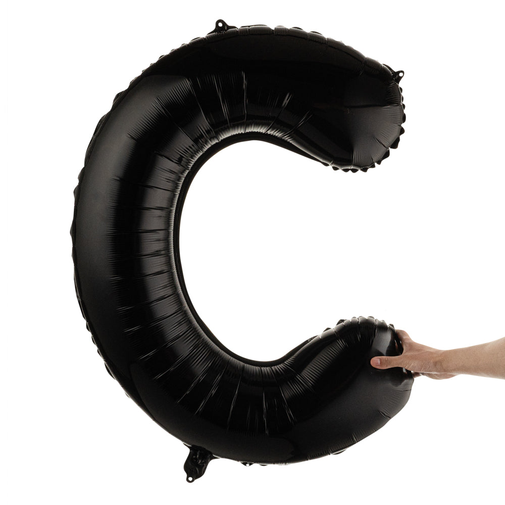 Balloonify Black Mylar Letter C Balloon - 40 Inch Large Foil Alphabet Balloon for Birthday Party Decorations, Baby Showers, Graduation Celebrations & Special Events (1 Count Box)