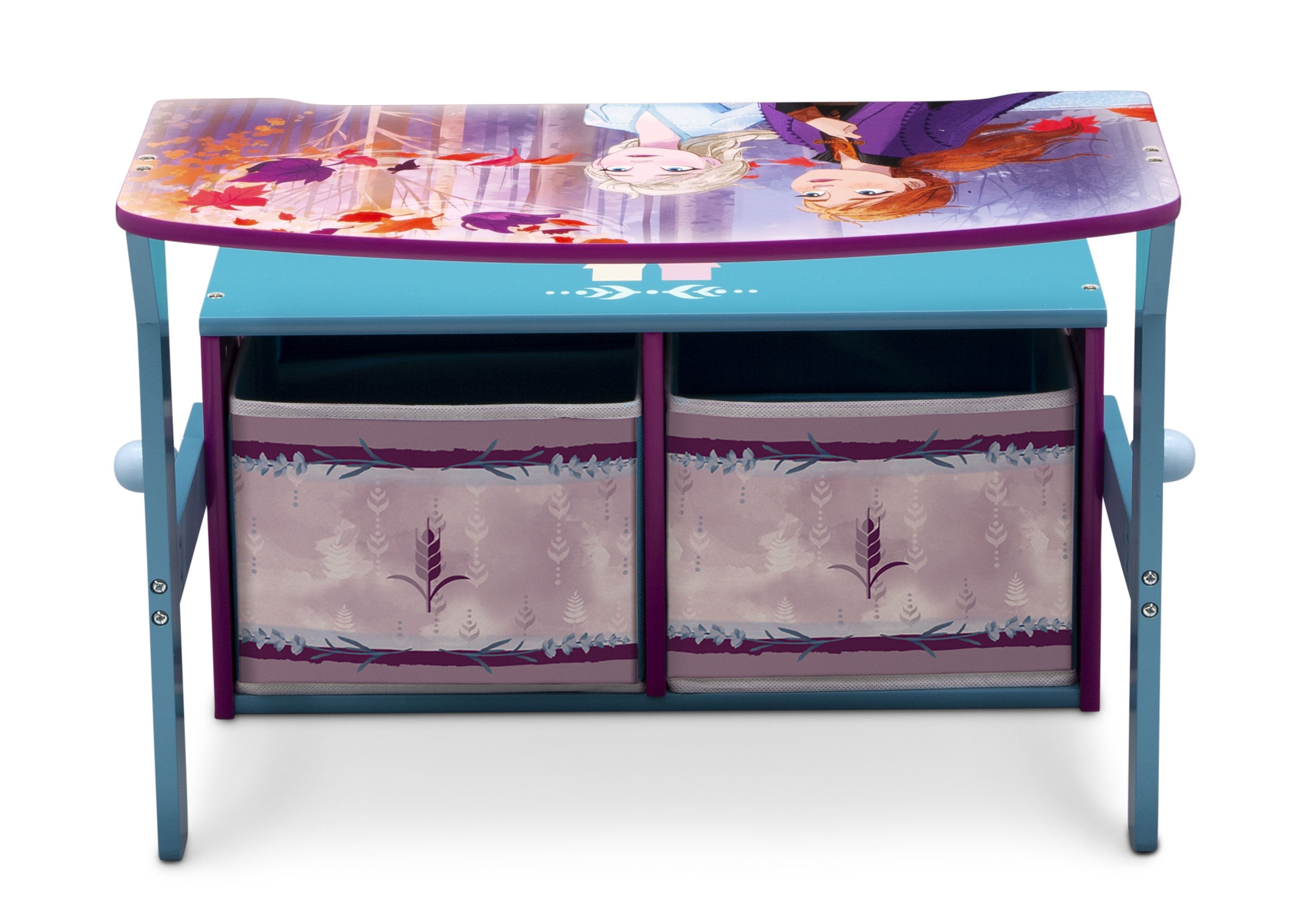 Frozen II Convertible Activity Bench for Kids - Multifunctional Toy Storage & Play Table - Perfect for Bedroom, Playroom & Nursery - Disney Frozen Themed Furniture