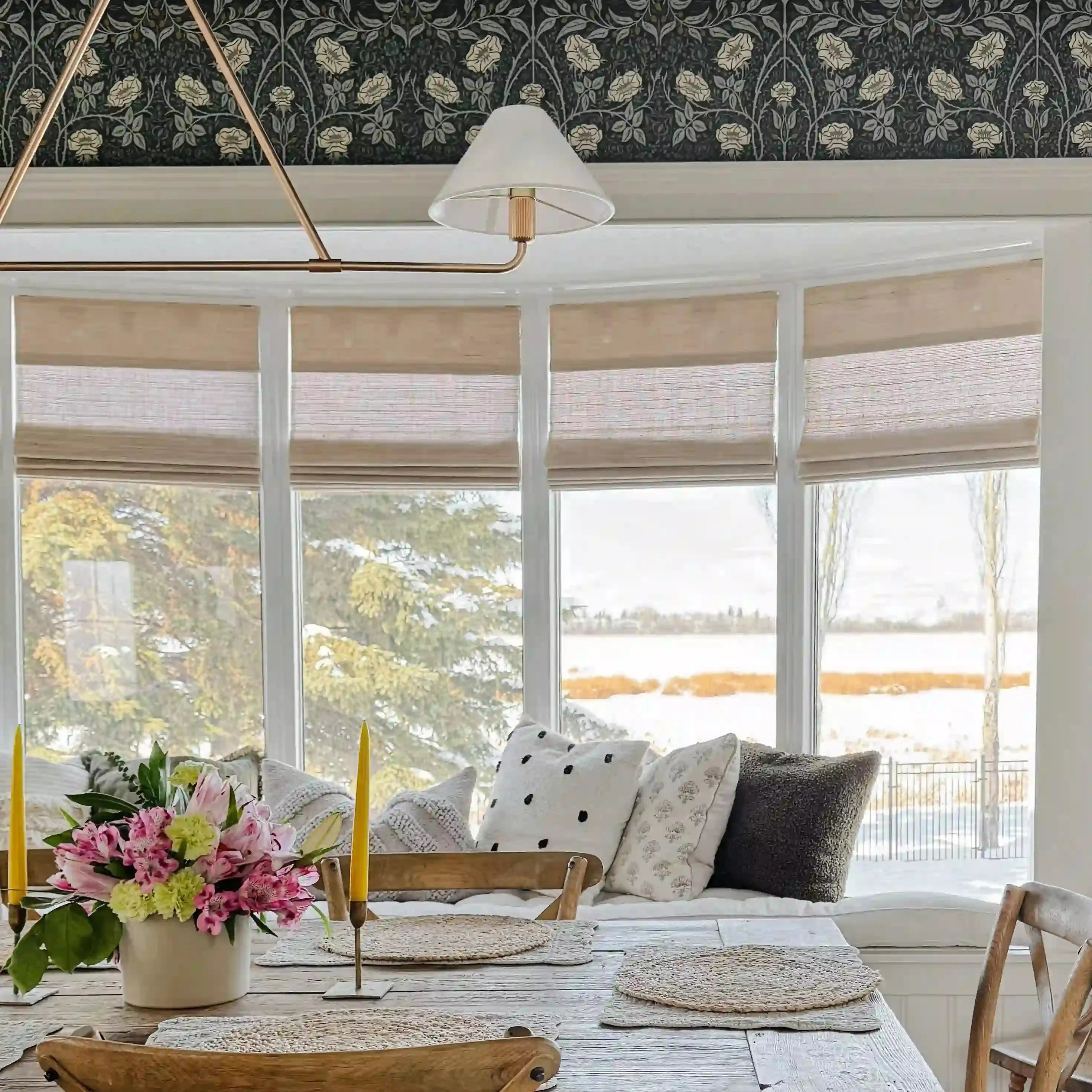 Natural Ramie Bamboo Woven Window Shade - Eco-Friendly Coconut Fiber Blinds for Living Room, Bedroom & Patio - Light Filtering & UV Protection