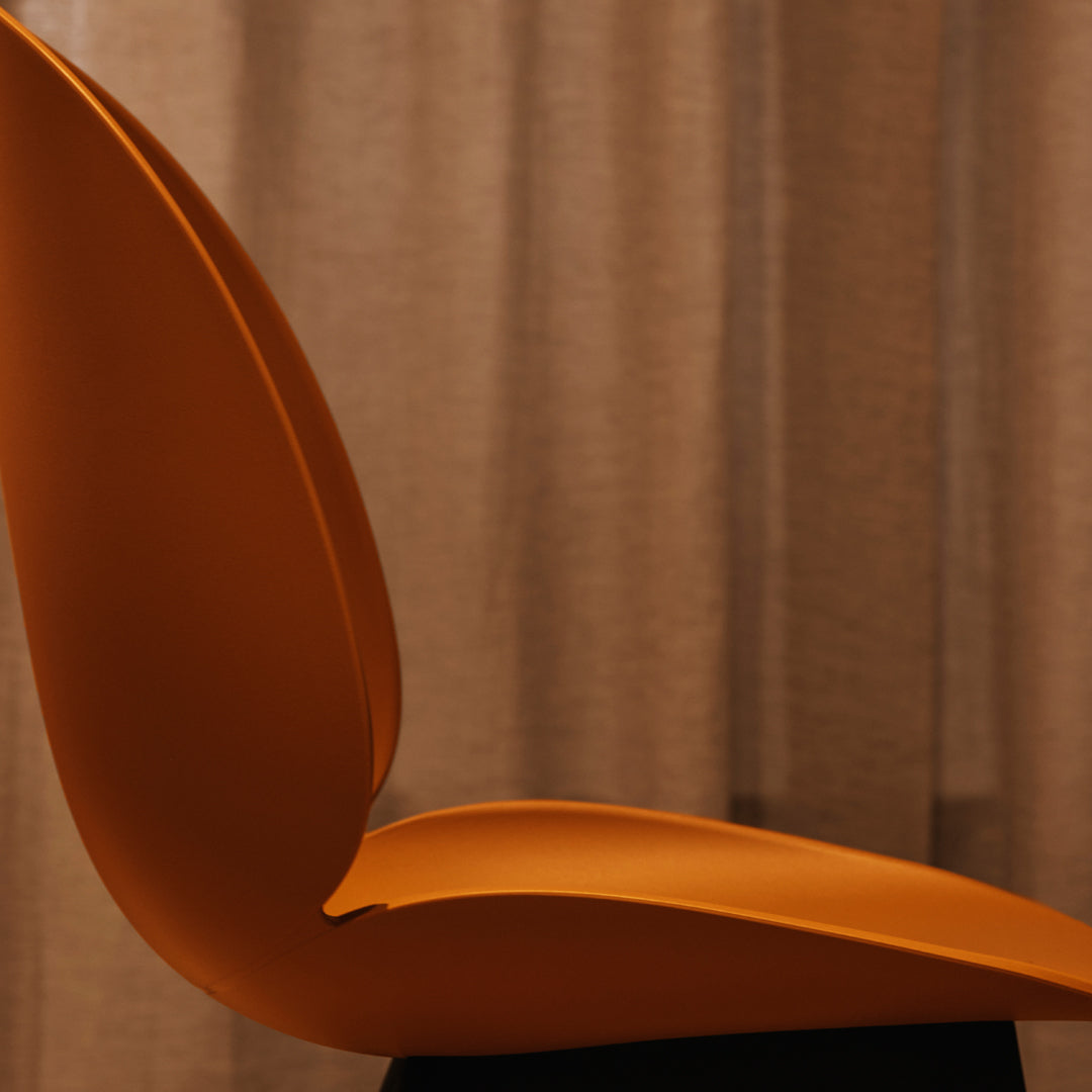 Stylish Beetle Dining Chair with Black Plastic Base - Modern Kitchen & Dining Room Furniture for Home & Restaurant Use