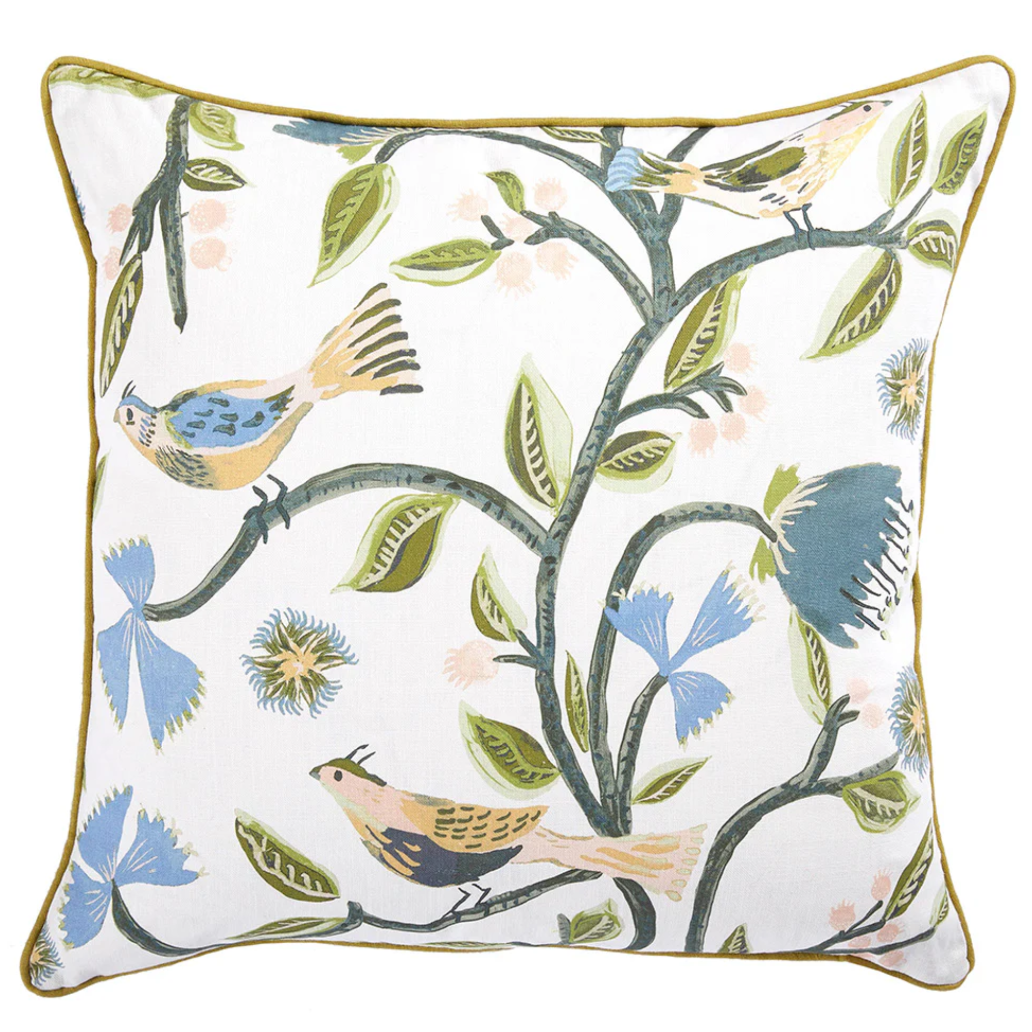 Bird of Eden Cilantro Decorative Throw Pillow - Soft Bohemian Home Decor for Living Room, Bedroom & Outdoor - Perfect for Cozy Farmhouse Style