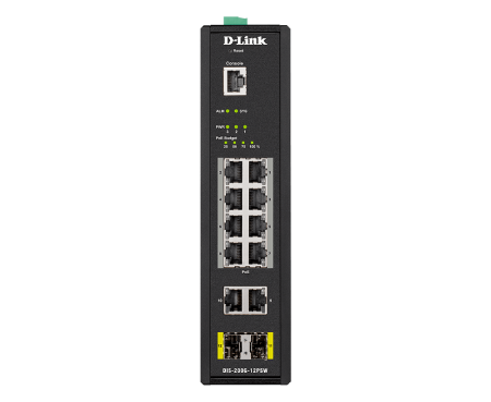 D-Link DIS-200G 12PSW 12-Port Gigabit Smart Managed Industrial PoE Switch | 240W PoE Budget | Wide Temperature Range | Ideal for Outdoor, Factory & Harsh Environments | Pre-Order Now