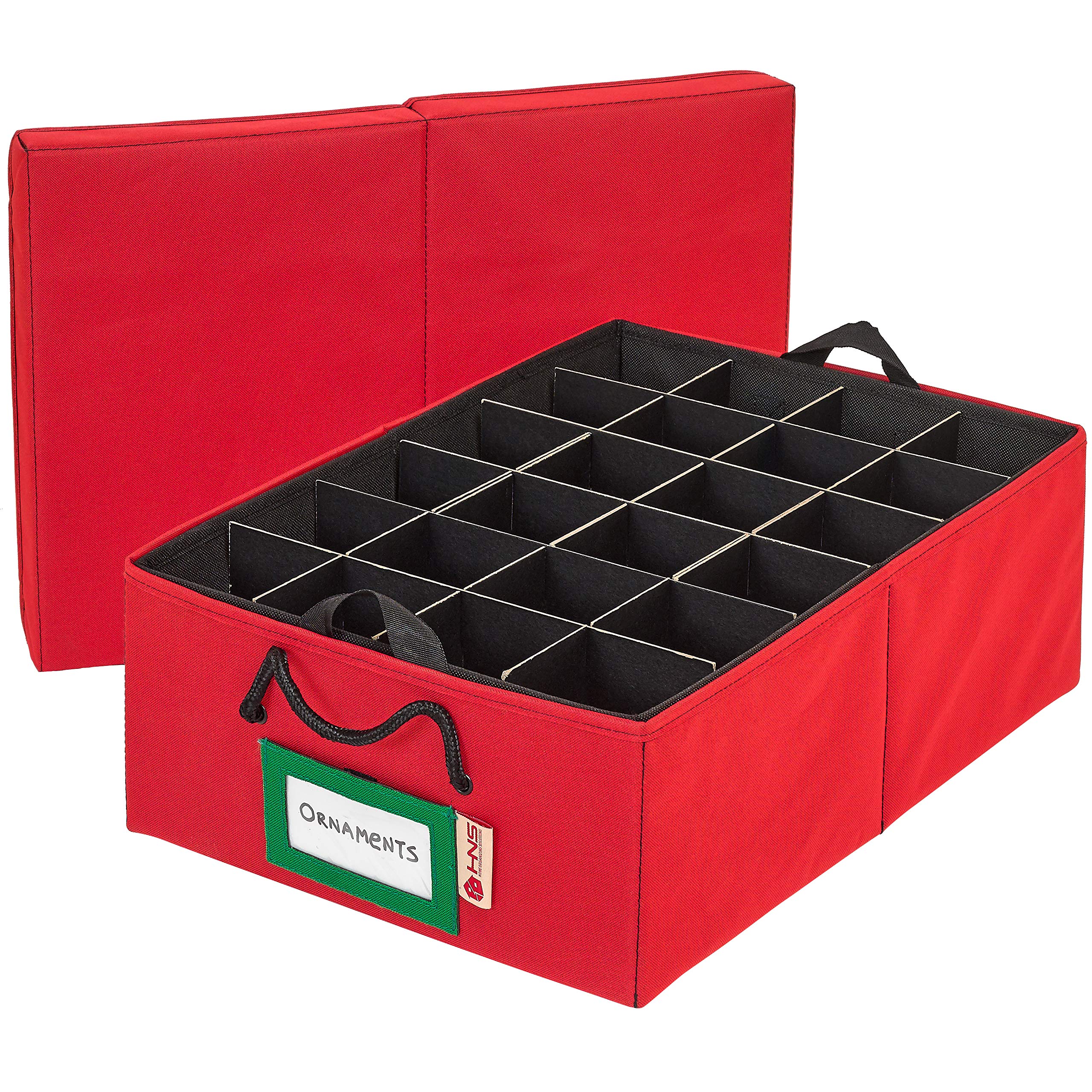 Christmas Ornament Storage Box with Dividers - Durable Holiday Decor Organizer with 2 Removable Trays Holds 48 Ornaments (3
