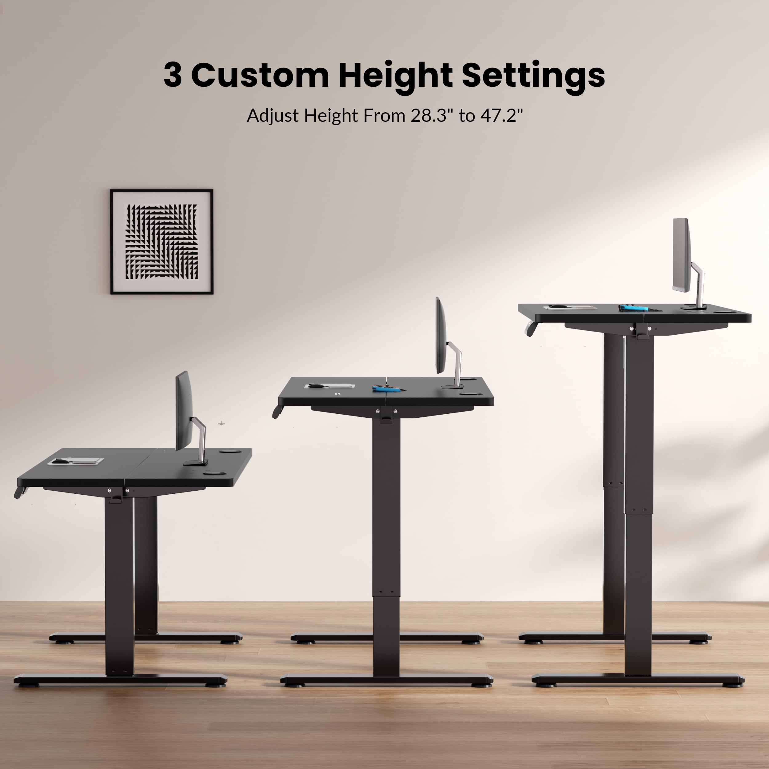 Electric Standing Desk Frame - Adjustable Height Up to 47.2