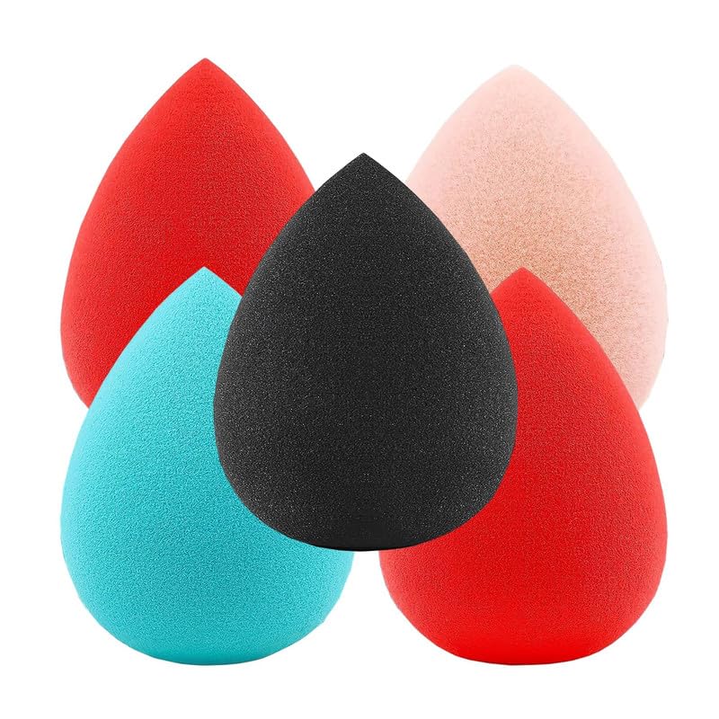 CHRONEX 5PCS Beauty Blender Sponges - Soft Latex-Free Makeup Sponge Puff for Flawless Foundation & Concealer Application | Perfect for Liquid, Cream & Powder Cosmetics | Professional Makeup Tools for Daily Use & Travel