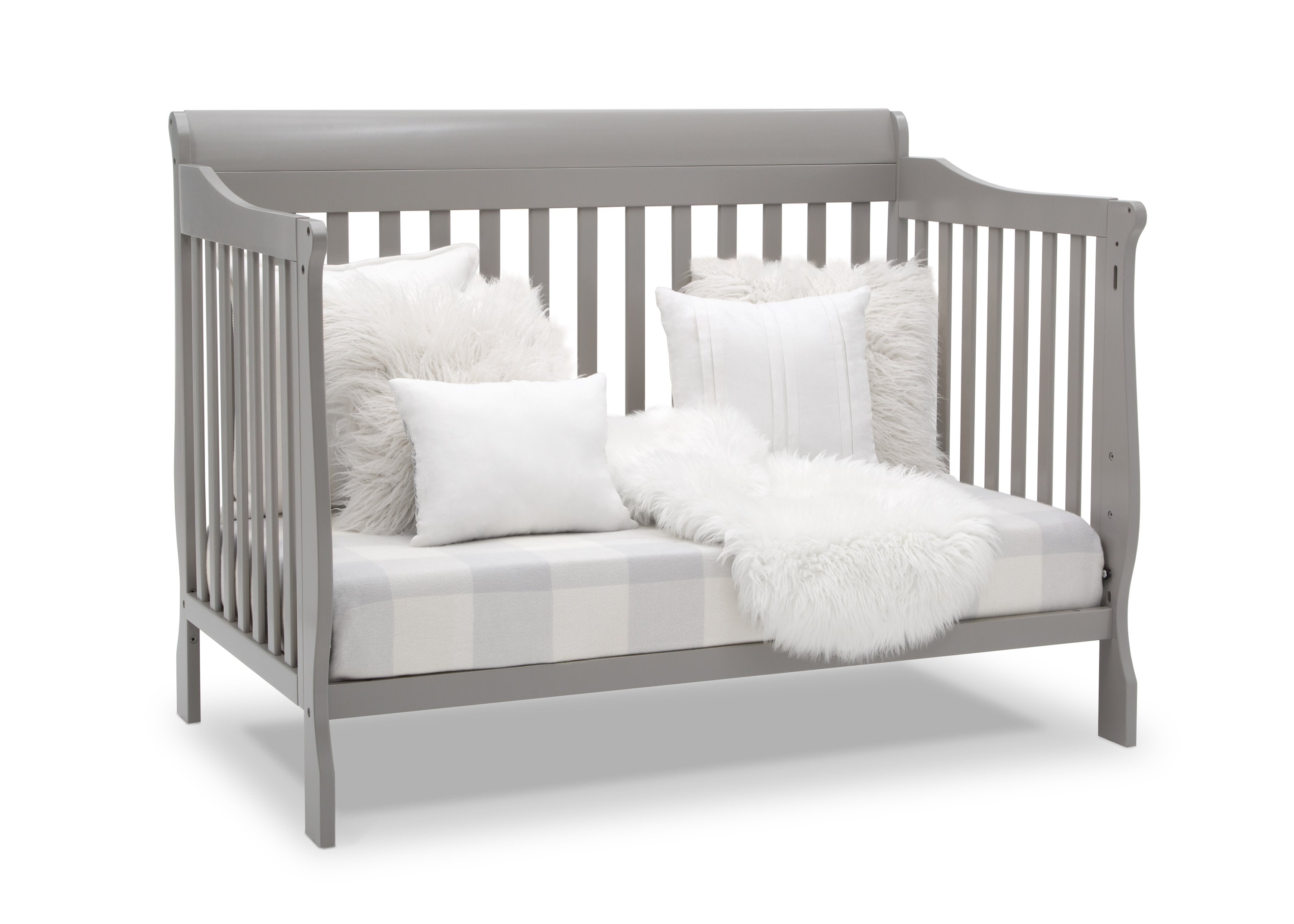 6-in-1 Convertible Baby Crib with Toddler Bed Conversion - Canton White Nursery Furniture for Newborn to Teen - Perfect for Small Spaces & Modern Nurseries