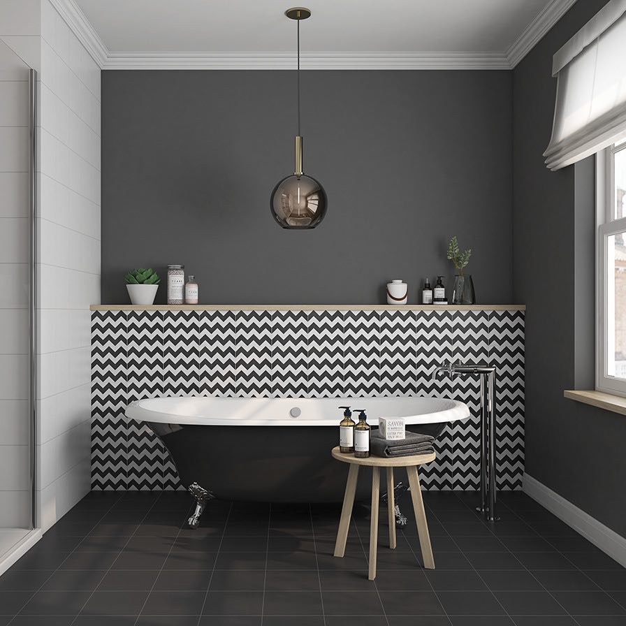 8x8 Patterned Tile Trails - Decorative Ceramic Floor & Wall Tiles for Kitchen Backsplash, Bathroom, and Outdoor Patio