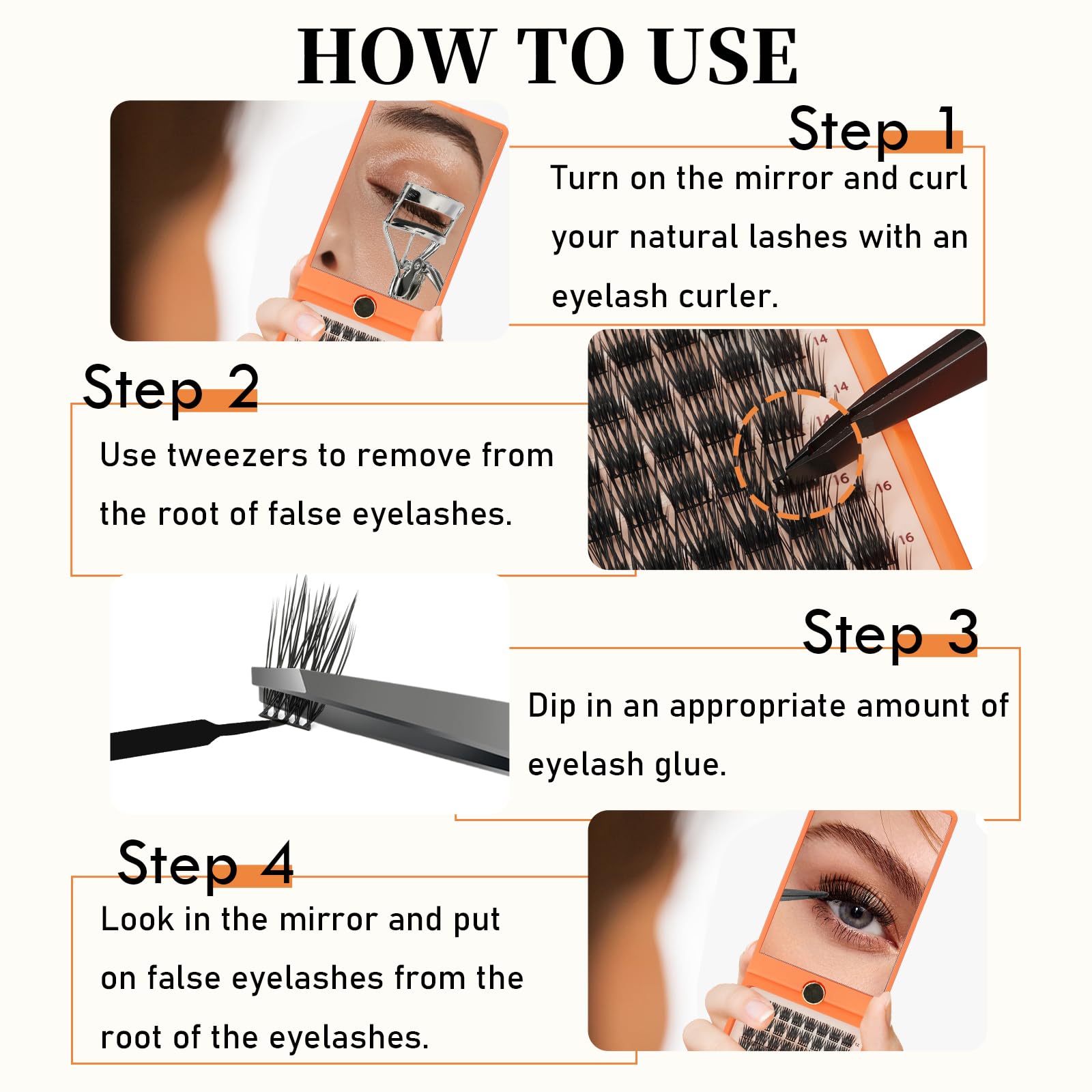 Premium 88-Piece DIY Eyelash Extension Kit - Mixed 12-18mm D Curl Lash Clusters, Super Soft Individual Lashes with 360° Reversible Mirror Box (Feather Curl-D Mix) for Professional Salon & Home Use