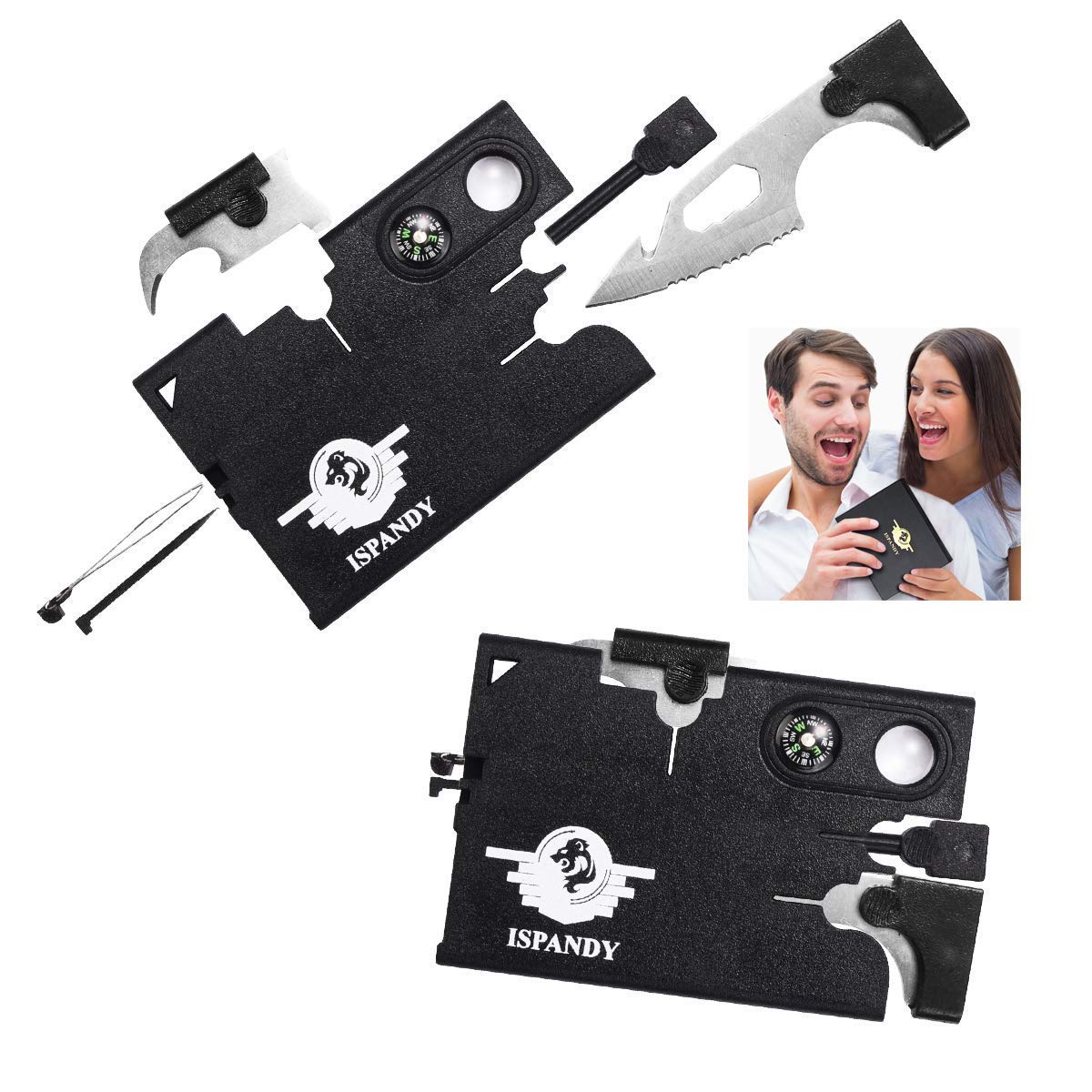18-in-1 Credit Card Multitool - Compact Survival Tool Set for EDC, Camping & Outdoor Adventures - Perfect Gift for Men, Dad, Father's Day & Stocking Stuffers