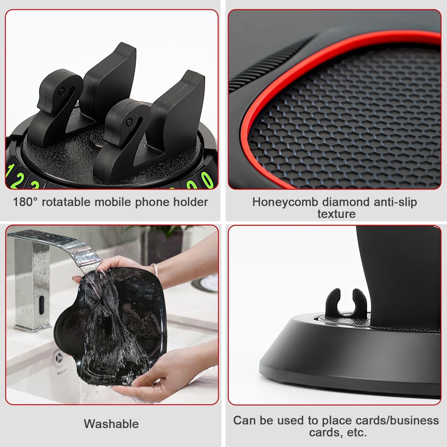 Universal Anti-Slip Car Dashboard Mat with Phone Holder - Non-Slip Organizer for Smartphones, Keys & Gadgets | Perfect for Road Trips, Commuting & Daily Driving