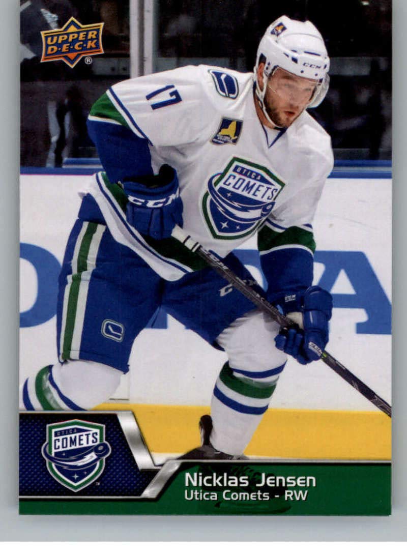 2014-15 Upper Deck AHL Hockey Card #147 Nicklas Jensen Utica Comets - Collectible Hockey Memorabilia for Fans & Card Collectors - Perfect for Display, Trading, and Sports Collections