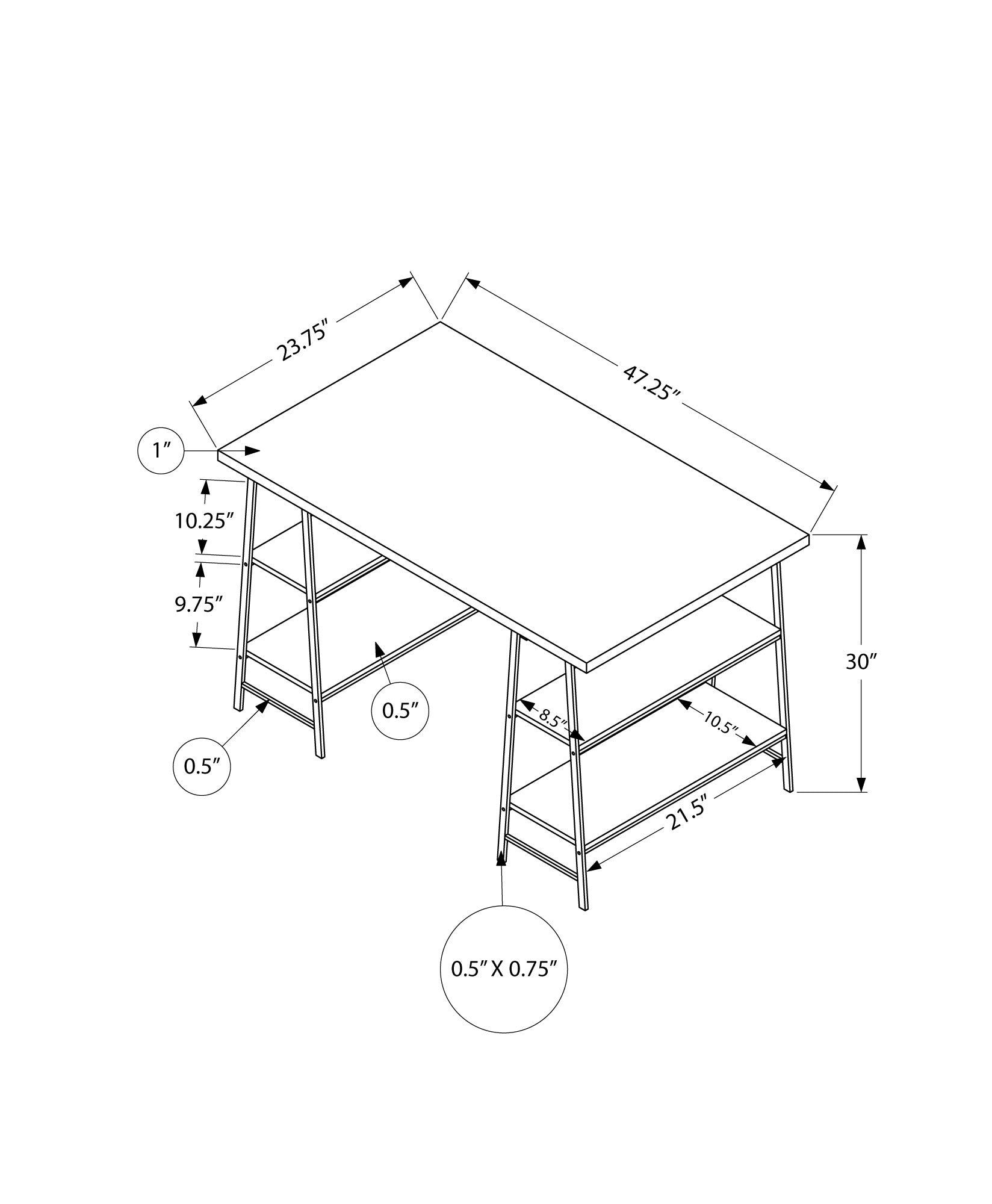 48L White Marble Look Computer Desk with Black Metal Frame - Perfect for Home Office, Gaming Setup & Small Space Workstation
