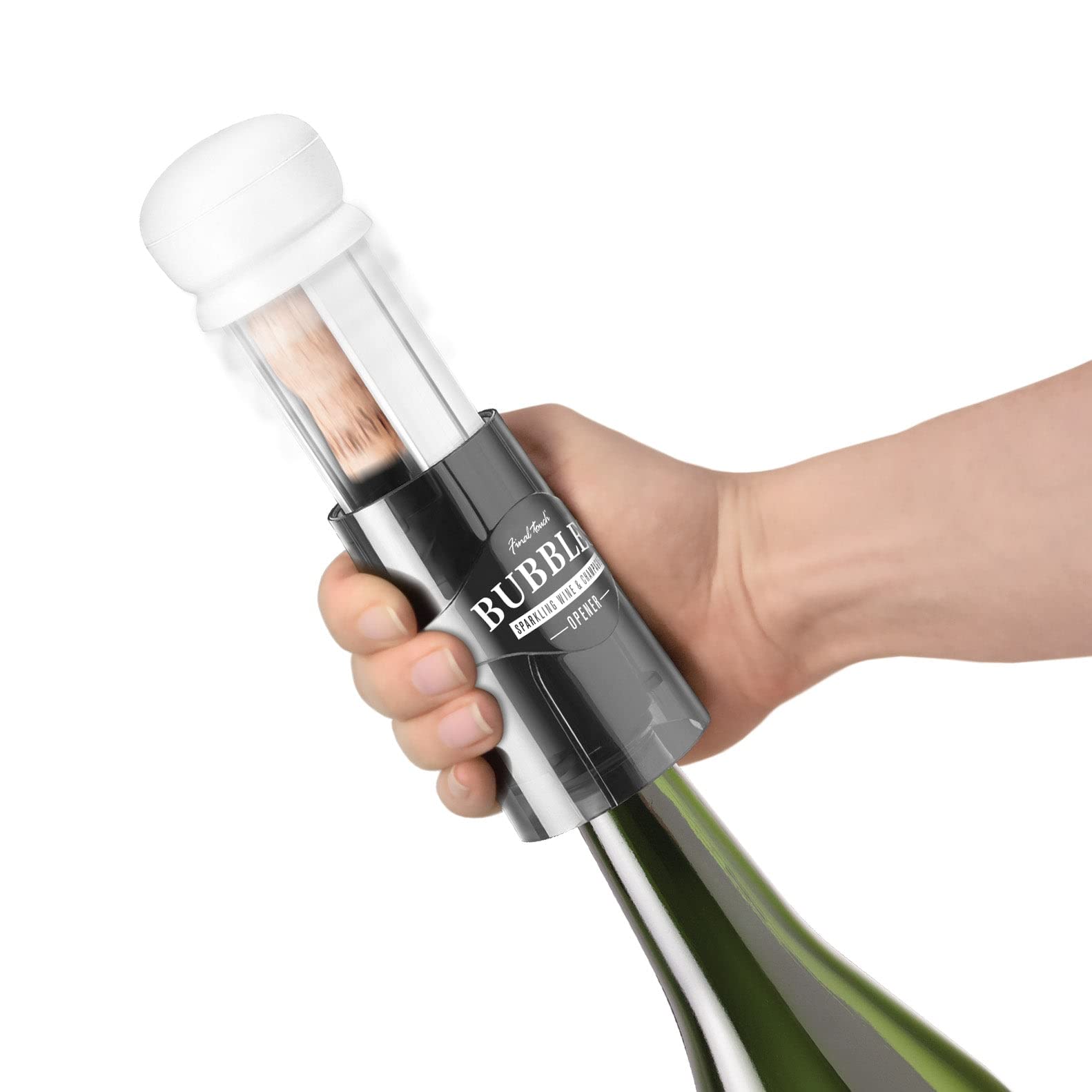 Final Touch Bubbles Sparkling Wine & Champagne Opener - Telescopic Cork Popper for Effortless Opening - Safe & Easy to Use with Food Pairing Guide (FTA7028) - Perfect for Parties, Weddings & Celebrations