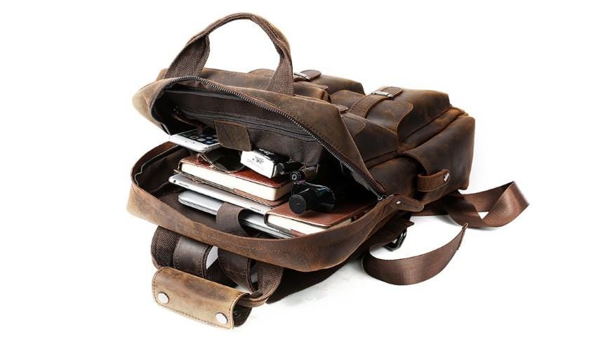 Stylish Brown Leather Laptop Backpack for Women - Waterproof 15.6 Inch Business Travel Bag - Perfect for Work, College & Commuting