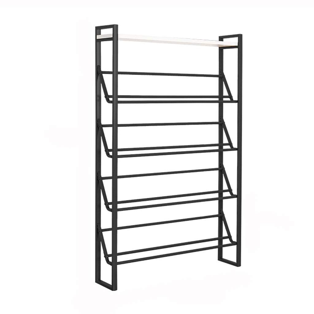 4/5-Tier Metal Shoe Rack Organizer - 60cm Free Standing Shoe Storage for Entryway, Hallway & Living Room - Space-Saving Black Shoe Shelf for Sneakers, Boots & Home Organization