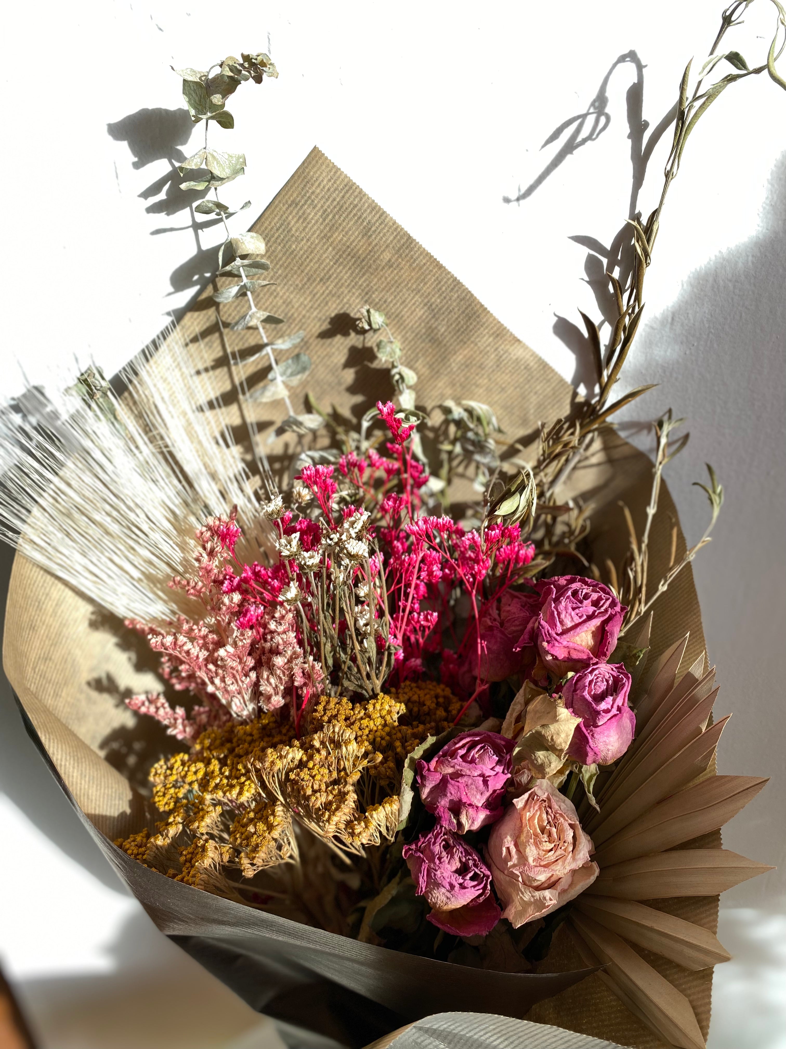 Premium Dried Floral Bouquet - Natural Long-Lasting Flowers for Home Decor, Wedding Centerpieces & Boho Aesthetic Arrangements