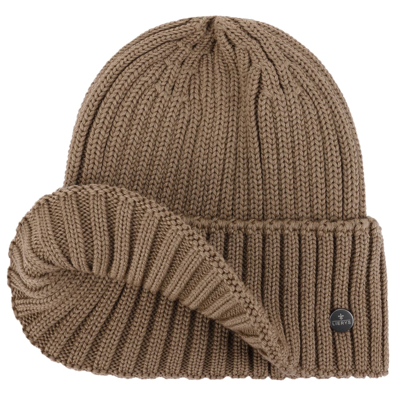 Lierys Merino Wool Knit Beanie with Foldable Cuff - Warm Winter Hat for Men & Women - Perfect for Skiing, Hiking, and Cold Weather Activities