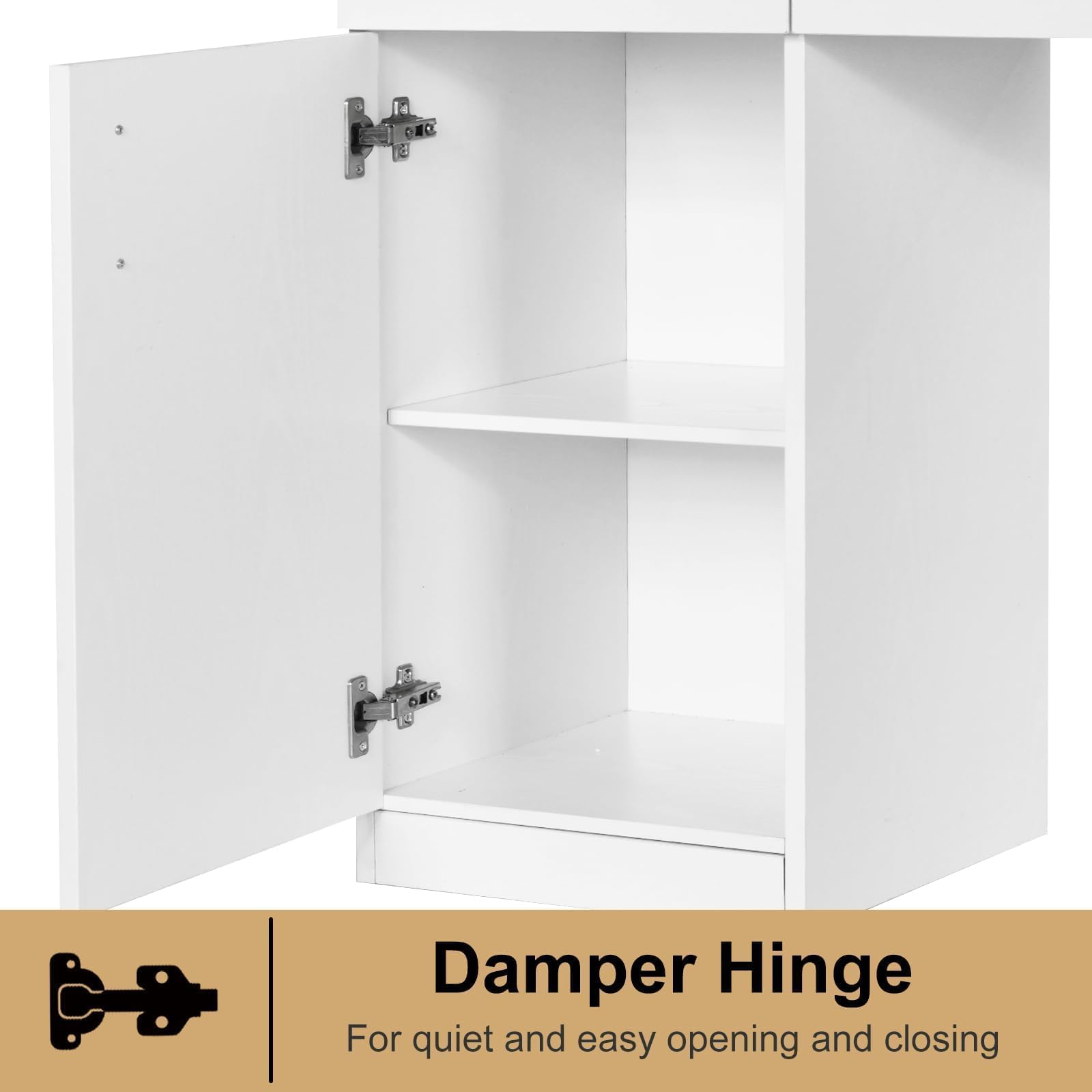 Professional Barber Station for Hair Stylists - Salon Wall Mount Cabinet with Hair Dryer Holder & Storage Drawers - White - Perfect for Home Salons, Barber Shops & Beauty Studios