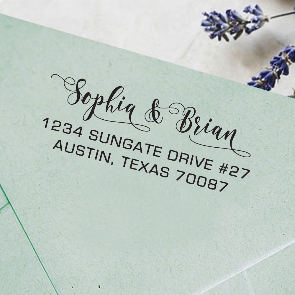 Custom Self-Inking Return Address Stamp - Personalized Rubber Stamp for Wedding Invitations, Business Mail & Home Office Use