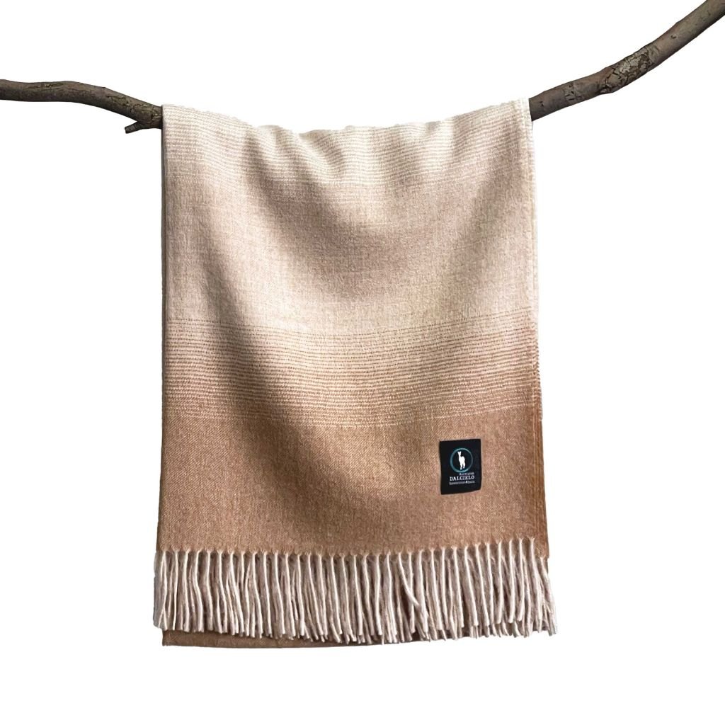 DALCIELO Baby Alpaca Eco-Friendly Scarf - Soft & Warm Beige Taupe Wrap for Women - Perfect for Winter, Fall & Outdoor Activities