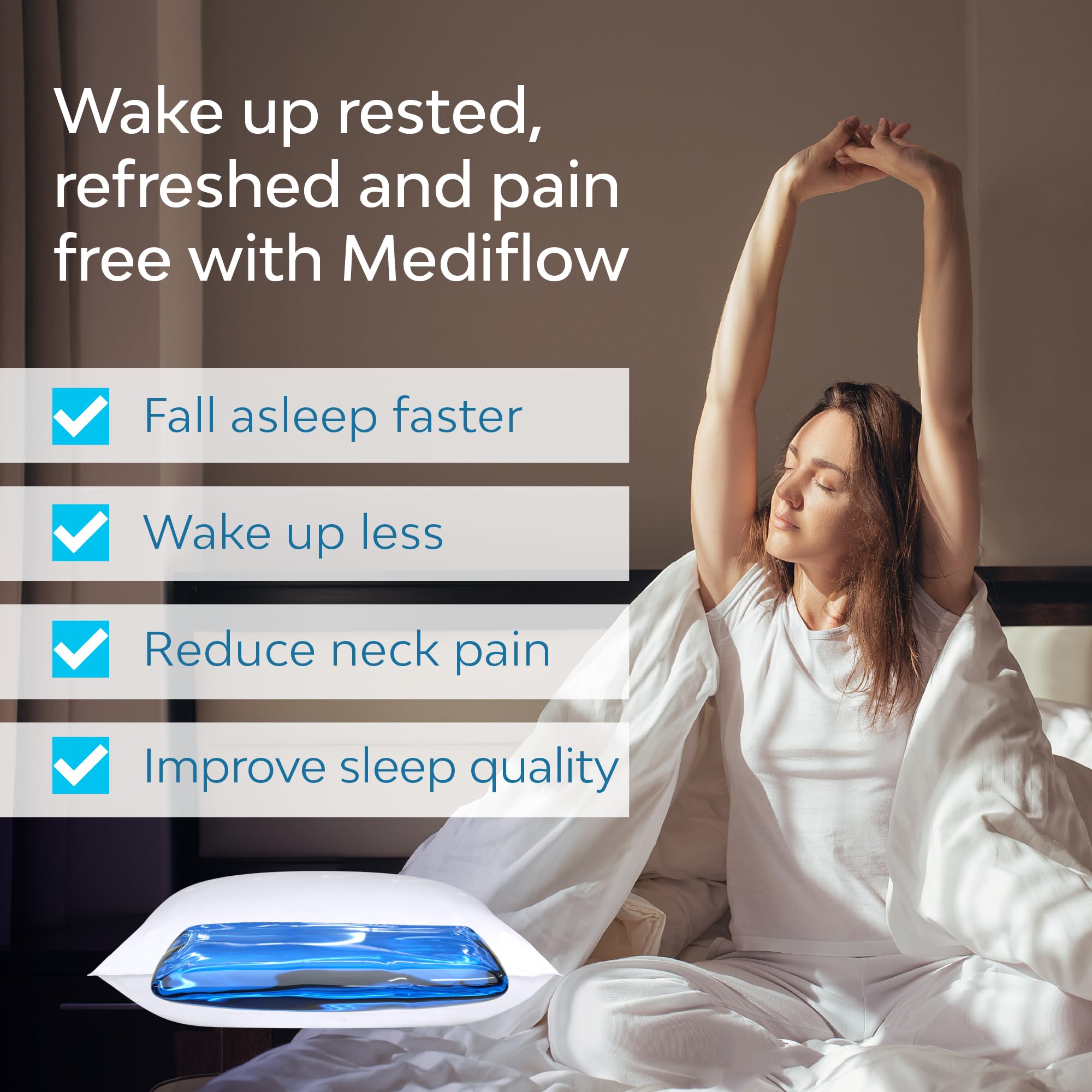 **Fiber Water Pillow for Neck Pain Relief – Adjustable Orthopedic Pillow for Side, Back & Stomach Sleepers | Clinically Proven Bed Pillow (2 Pack) | Ideal for Home, Travel & Post-Surgery Recovery**