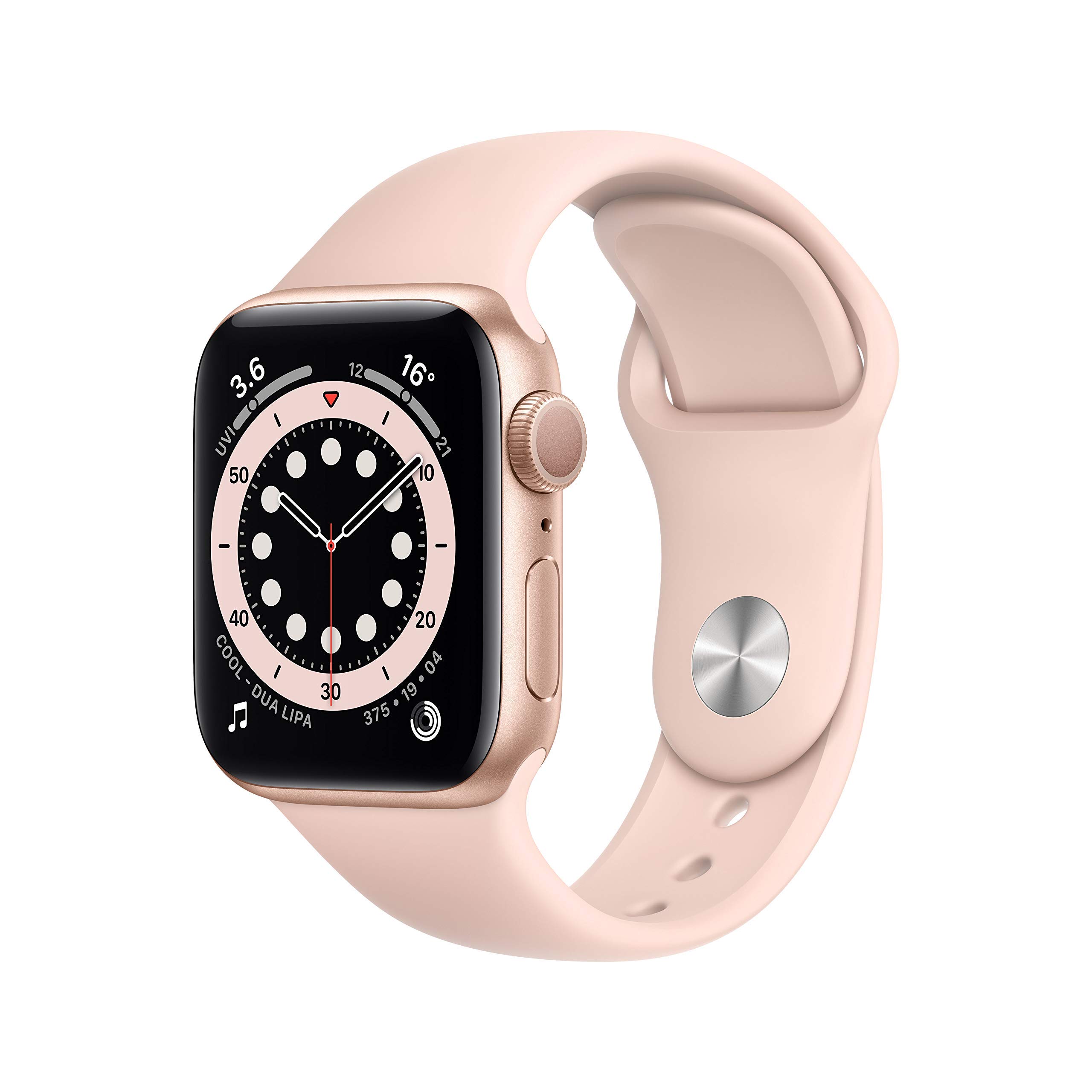 Apple Watch Series 6 (GPS, 40mm) Gold Aluminum Case with Pink Sand Sport Band - Renewed Smartwatch for Fitness Tracking, Heart Rate Monitoring & iPhone Connectivity - Perfect for Workouts, Running & Daily Use
