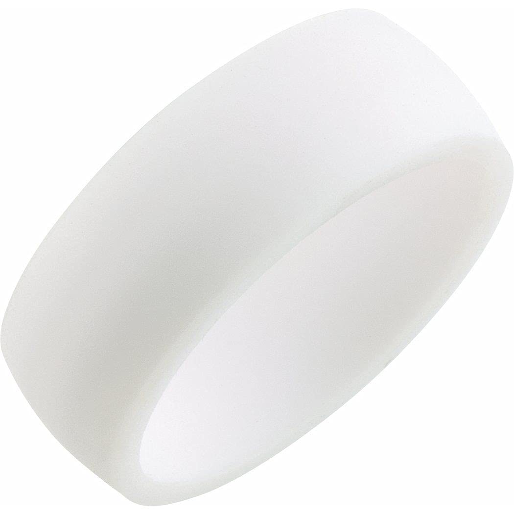 Premium 7mm White Silicone Comfort Fit Dome Ring for Women & Men - Hypoallergenic Wedding Band, Gym Jewelry, Active Lifestyle Accessory - Perfect for Sports, Swimming, Workouts and Everyday Wear
